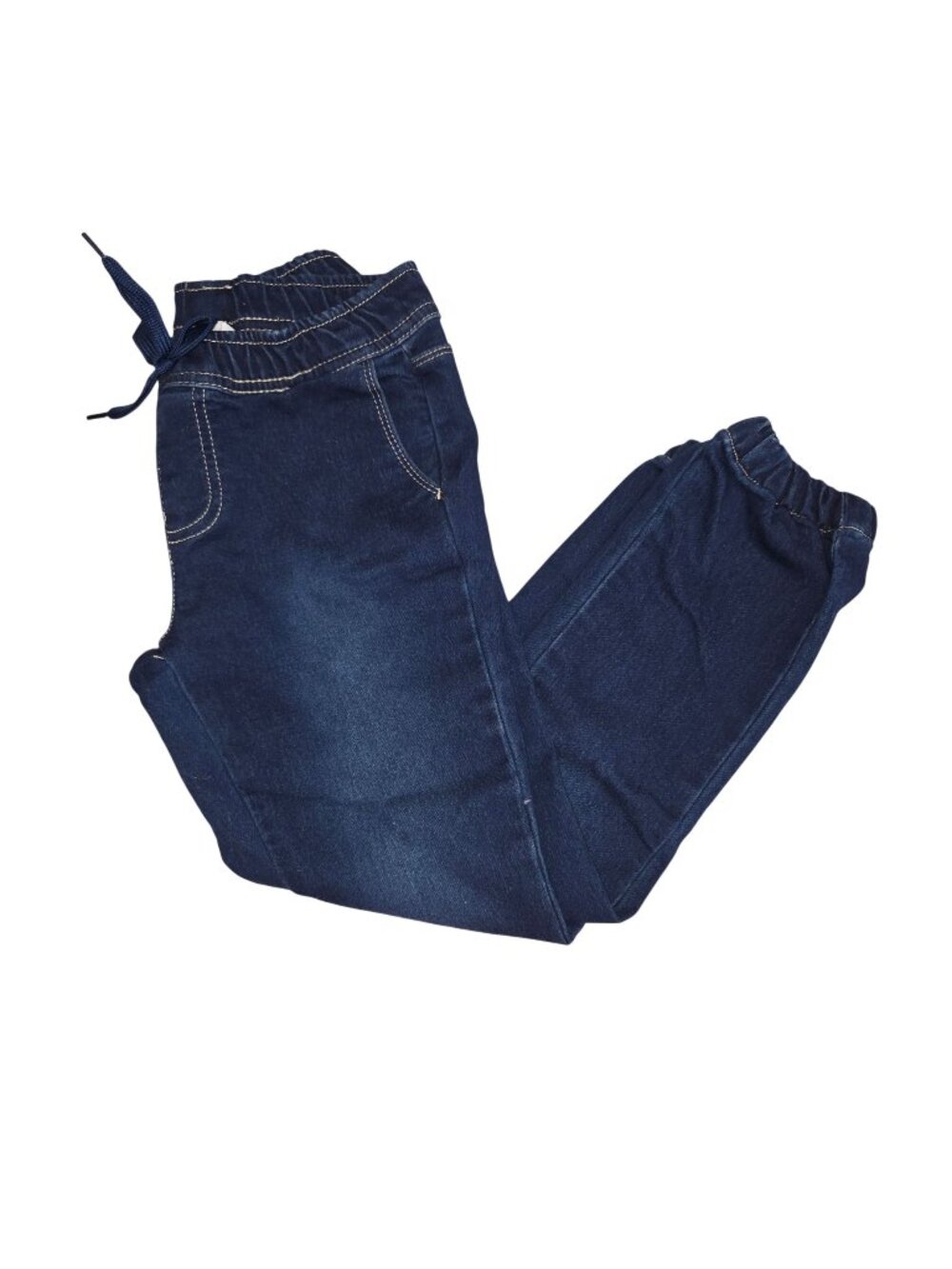YMI Girl Elastic Waist Denim Jogger Jeans Size 7 Front Tie 4401